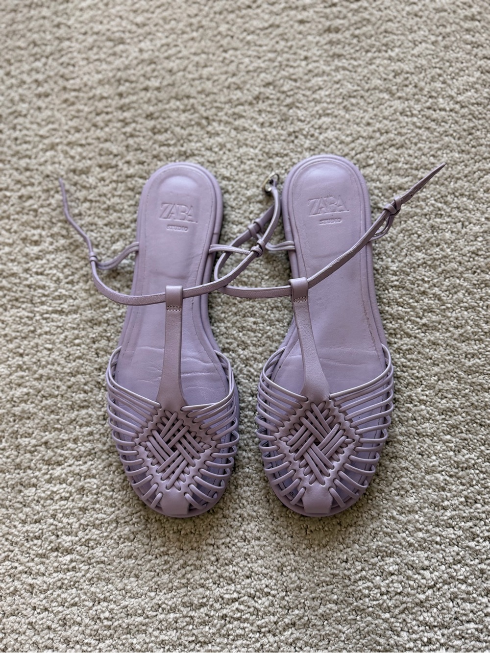 Zara Lilac Woven Sandals